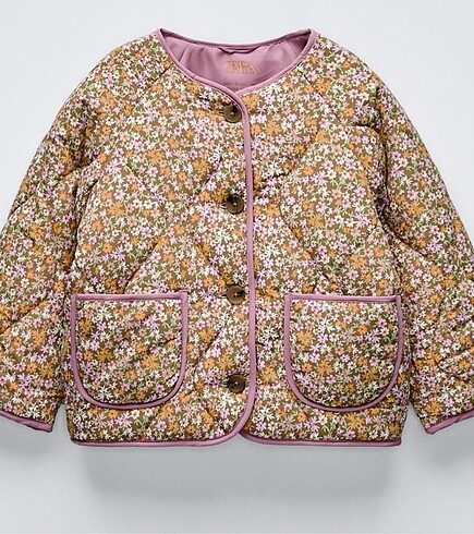 Zara Çiçek Desenli Çocuk Ceket