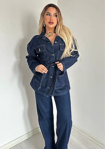 Zara Kemerli Kot Takım