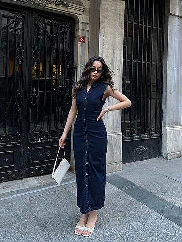 m Beden Zara Model Denim Elbise