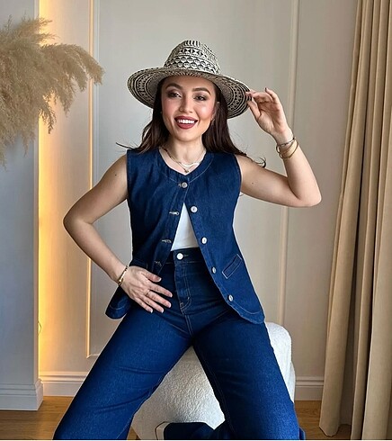 m Beden Zara Model Yelekli Takım