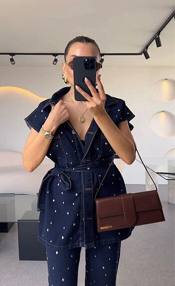 Zara Zımbalı Denim Takım