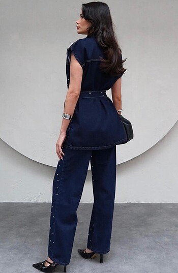 l Beden Zımbalı Denim Takım