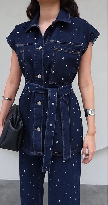 Zara Zımbalı Denim Takım