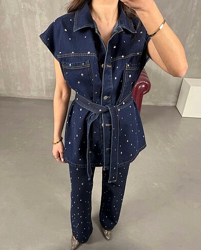 l Beden Zımbalı Denim Takım