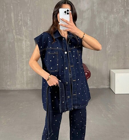 m Beden lacivert Renk Zara model Denim Takım