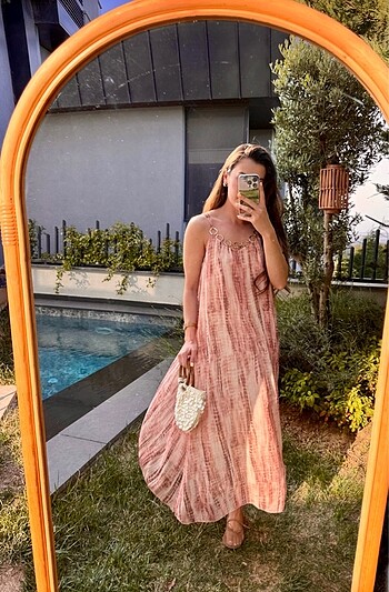 s Beden çeşitli Renk Zara Model Zincirli Batik Elbise
