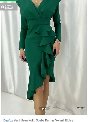 Trendyol & Milla Yeşil fırfırlı elbise