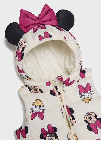 Kız Çocuk Kapüşonlu Mickey mouse Yelek - Görsel 2