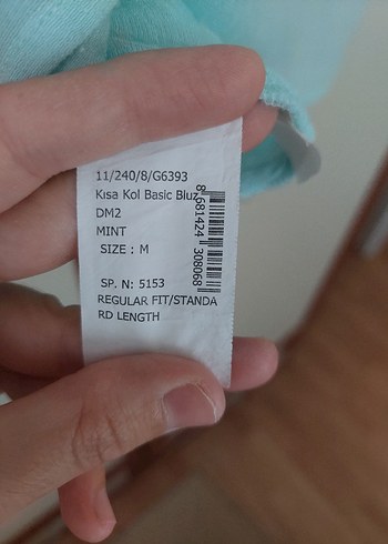m Beden turkuaz Renk Turkuaz V Yakalı Transparan Bluz