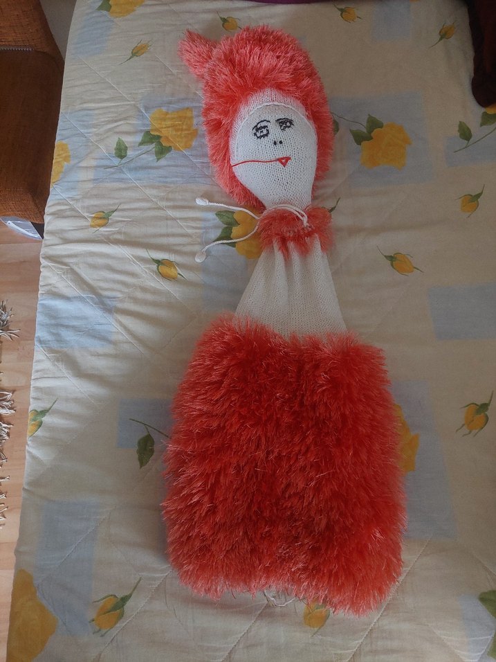 Kırmızı Renkli Örgü Poşetlik - Görsel 2