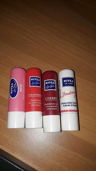 diğer Beden çeşitli Renk 4 ADET NIVEA LIPBALM ... 