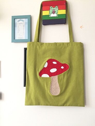 MUSHROOM PUNCH TOTE BAG/ BEZ ÇANTA