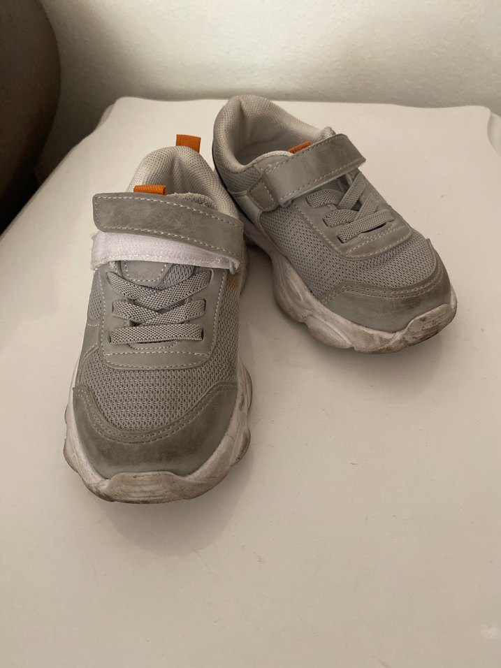 Gri Erkek Çocuk Spor Ayakkabı Velcro - Görsel 3