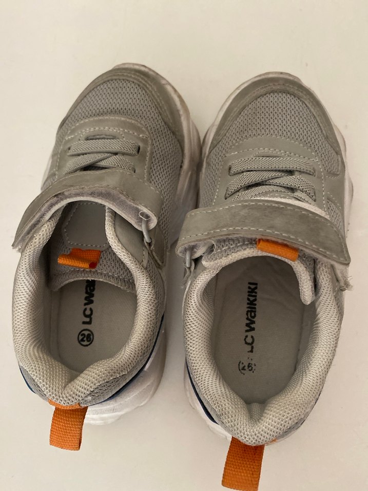 Gri Erkek Çocuk Spor Ayakkabı Velcro - Görsel 4