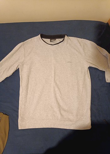 Gri Erkek Bisiklet Yaka Uzun Kollu Sweatshirt