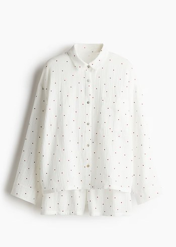 H&M Kalp desenli müslin pijama takımı