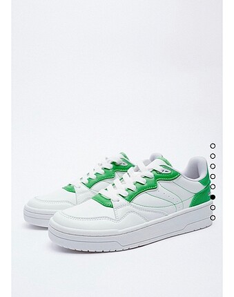 Zara 36 no kadın sport ayakkabı beyaz yeşil
