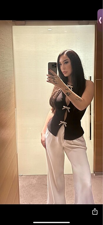 Zara sırt dekolteli boyundan tutturmalı bluz