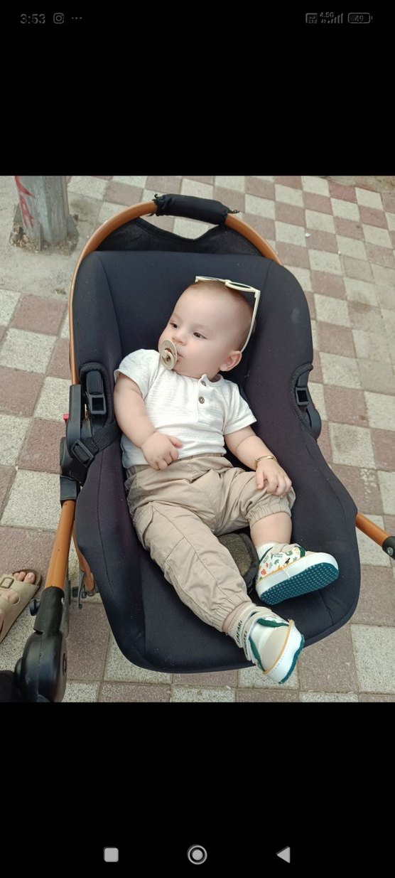 Bej Erkek Çocuk Bol Kesim Denim Pantolon - Görsel 2