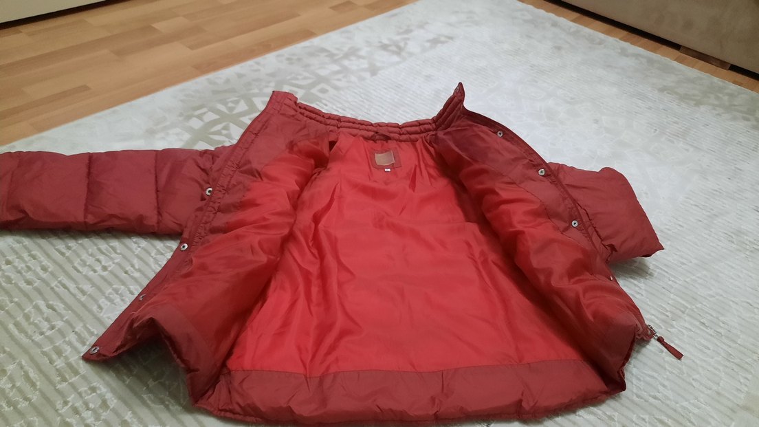 Kırmızı Fermuarlı Kadın Kışlık Mont - Görsel 4