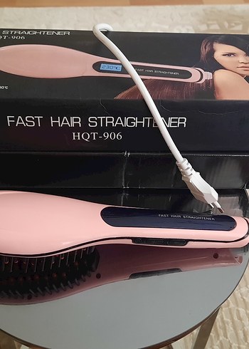 Pastel Pembe Saç Düzleştirici Fırça - Görsel 3