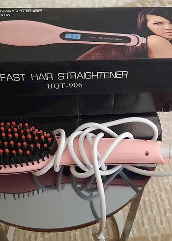 Pastel Pembe Saç Düzleştirici Fırça - Görsel 4