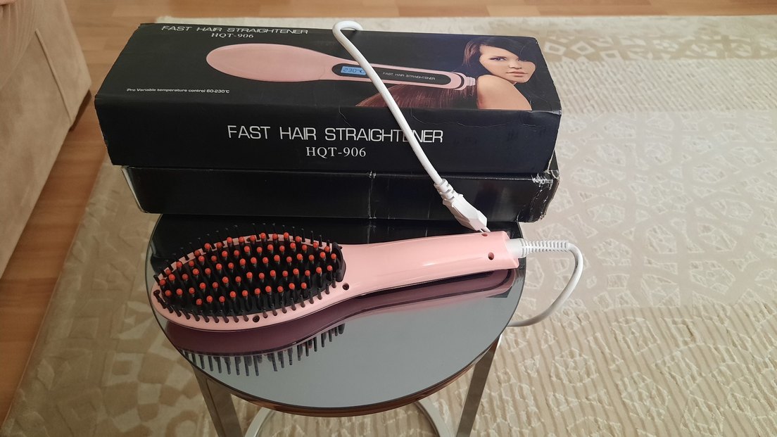 Pastel Pembe Saç Düzleştirici Fırça - Görsel 2