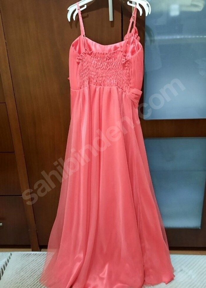 Nar çiçeği abiye elbise  - Görsel 3