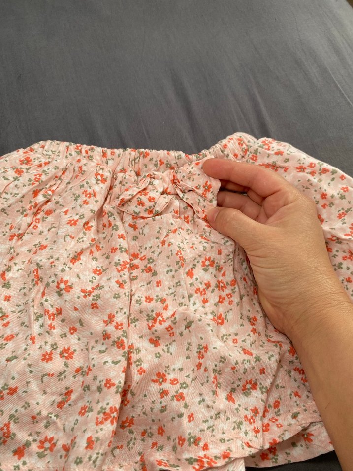 Pembe Baskılı Volanlı Mini Etek - Görsel 2