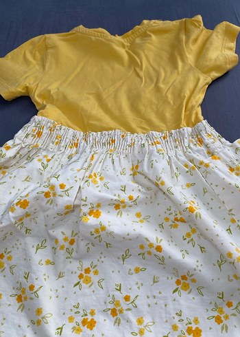 Sarı Çiçekli Kız Çocuk Elbise - Görsel 4