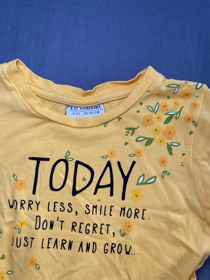 Sarı Çiçekli Kız Çocuk Elbise - Görsel 5