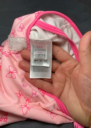 Kız Çocuk Pembe Desenli Fırfırlı Mayo - Görsel 2