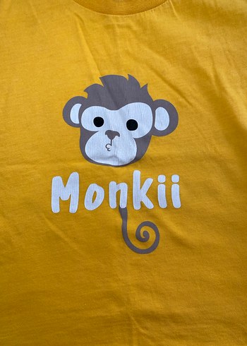 Sarı Monkii Baskılı Erkek Tişört - Görsel 2