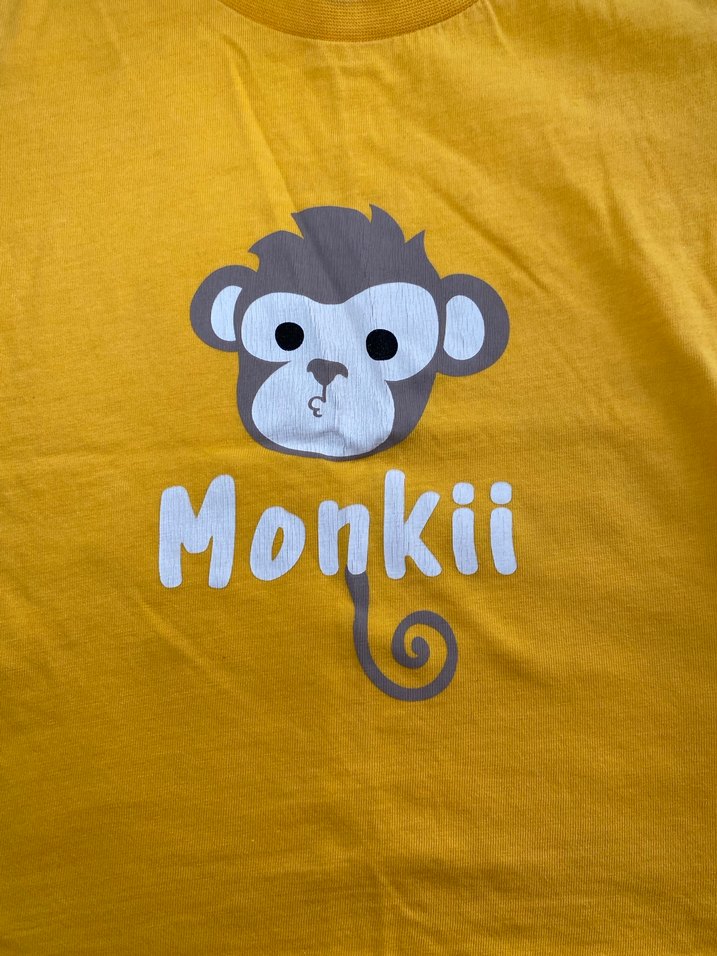 Sarı Monkii Baskılı Erkek Tişört - Görsel 2