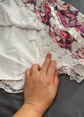 Pembe Çiçekli Dantel Detaylı Midi Elbise - Görsel 5