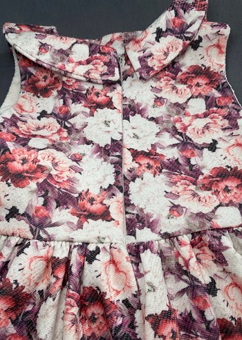 Pembe Çiçekli Dantel Detaylı Midi Elbise - Görsel 3