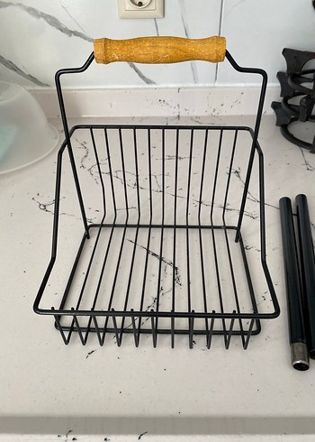 Ahşap Saplı Siyah Metal Duvara Monte Organizer - Görsel 2