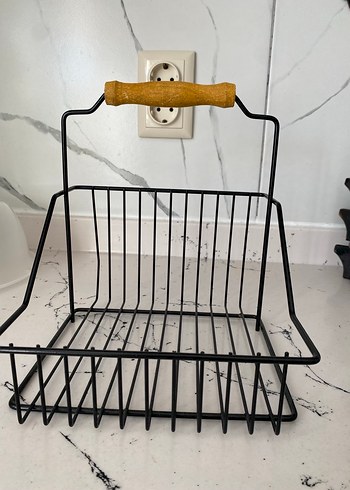 Ahşap Saplı Siyah Metal Duvara Monte Organizer - Görsel 3