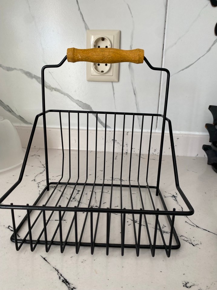 Ahşap Saplı Siyah Metal Duvara Monte Organizer - Görsel 3