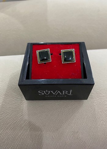 SUVARİ Siyah Kare Kol Düğmesi - Görsel 2