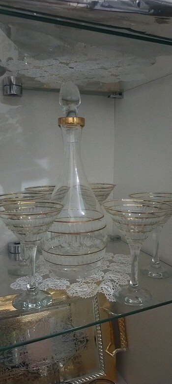 Martini su takımı ve karaf şişe 7 parça gold kokteyl takım 