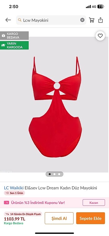 xs Beden çeşitli Renk LCW mayokini