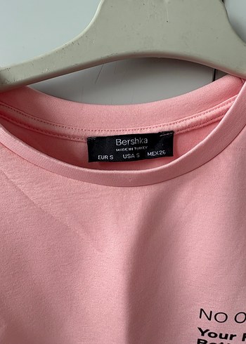 s Beden pembe Renk Pembe Baskılı Kadın Mini Sweatshirt bershka