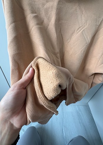 xl Beden Bej Kapüşonlu Rahat Kesim Sweatshirt