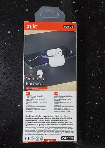 ORJİNAL iPhone BLIC AIR4S BLB-34 AirPods Bluetooth Kulaklık - Görsel 2