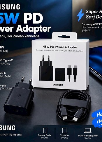 Samsung Orjinal Samsung 45w Super Hizli Sarj Aleti Seti Type C 5a Sifir