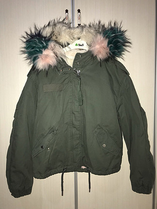 s Beden yeşil kısa parka