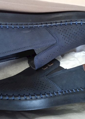 Lacivert deri ayakkabi.Erkek Günlük Kaydırmaz Ayakkabı - Görsel 4