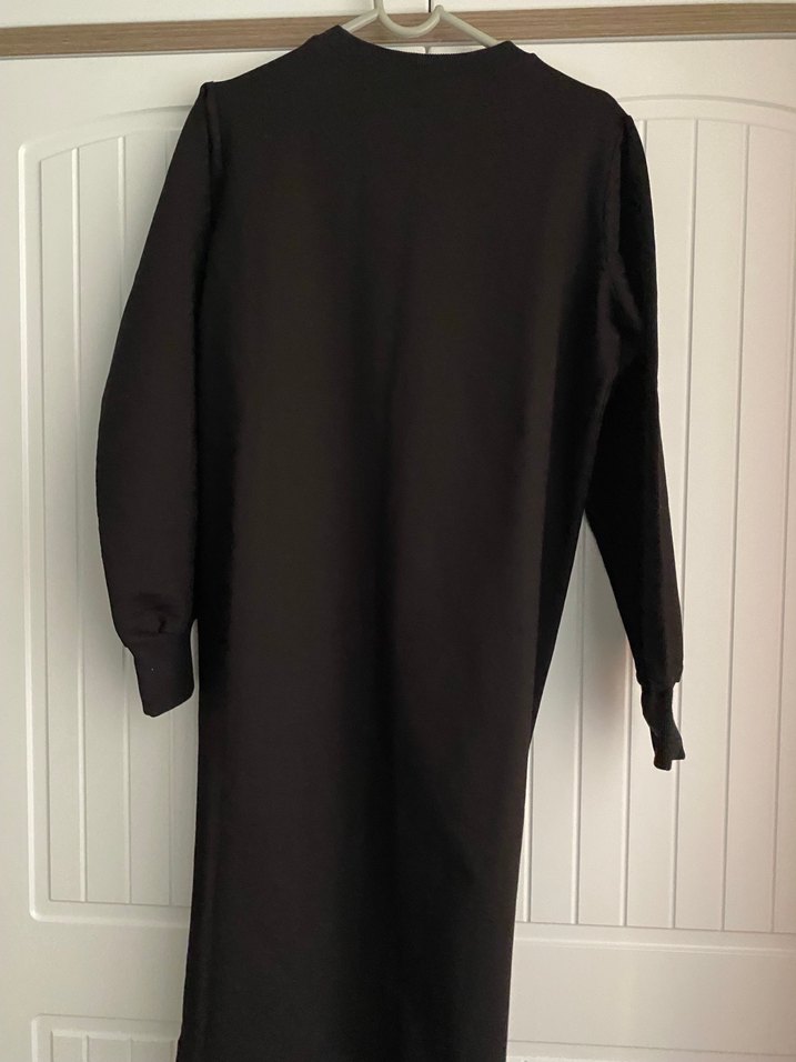 Düğmeli Siyah Uzun Kollu Kadın Tunik - Görsel 4