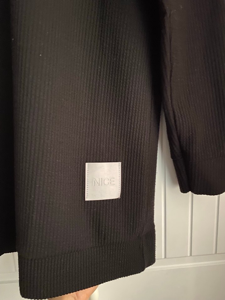 Siyah Uzun Kollu Keten Kadın Sweatshirt - Görsel 4